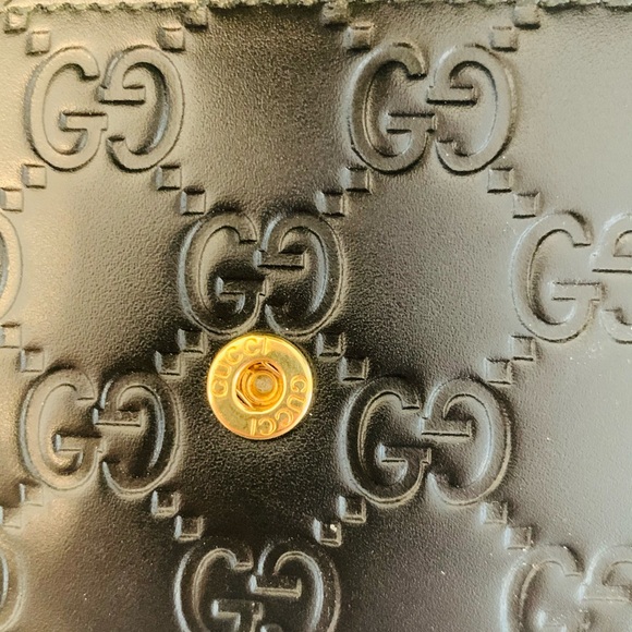 *SOLD* Gucci monogram black leather gg wallet - Picture 3 of 8